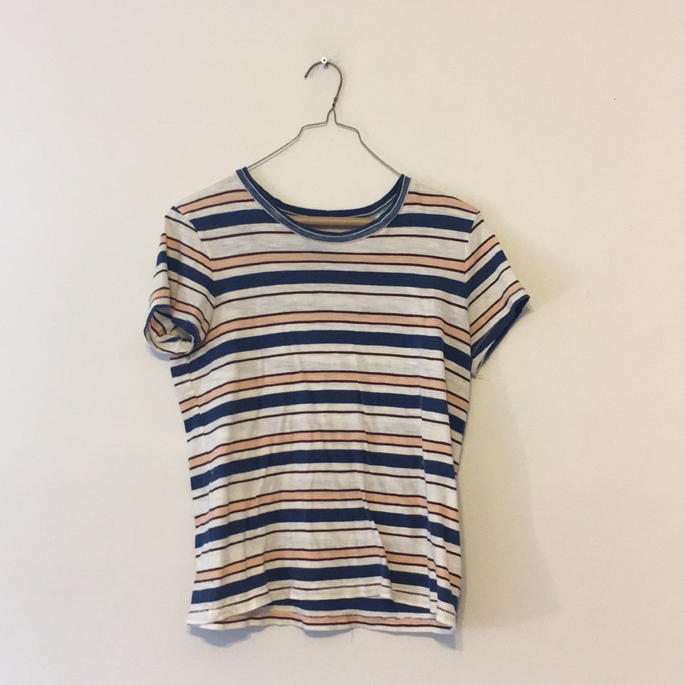 Whisper Cotton Ringer Tee in Victor Stripe